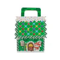 Christmas New Style Handheld Kraft Paper Candy Box Wedding Favor Sweet Sugar House Shaped Box Wedding Celebration Candy Box sku image 8