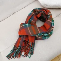 Women's Elegant Plaid Imitation Cashmere Tassel Scarf sku image 3