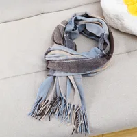 Women's Elegant Plaid Imitation Cashmere Tassel Scarf sku image 4
