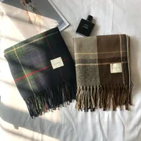 Women's Elegant Plaid Imitation Cashmere Tassel Scarf main image 1