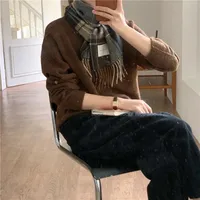 Women's Elegant Plaid Imitation Cashmere Tassel Scarf main image 5