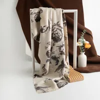 Autumn And Winter New Cashmere Tassel Shawl Fresh Sweet Rose Printed Cold-proof Warm Scarf sku image 3
