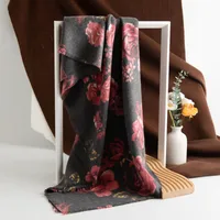 Autumn And Winter New Cashmere Tassel Shawl Fresh Sweet Rose Printed Cold-proof Warm Scarf sku image 4