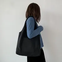 Pure Color Blank Hand-painted Canvas Bag Female Single Shoulder Japanese Simple Artistic Travel Large Capacity Student Class Book Bag main image 3
