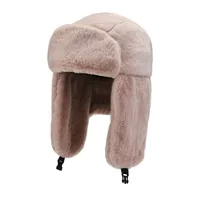 Winter Fleece-lined Men's And Women's Ear Protection Lei Feng Hat Rabbit Fur Windproof Cold-proof Fashion Outdoor Riding Lei Feng Hat sku image 4