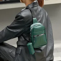 Women's Pu Leather Letter Solid Color Streetwear Oval Zipper Fanny Pack main image 2