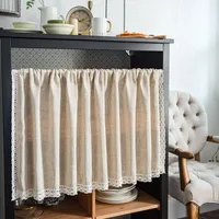 Yiman Qiyun Window  Plain Lace Half Curtain Door Curtain Coffee Curtain Kitchen Sink Cabinet Dust Curtain main image 1