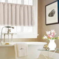 Yiman Qiyun Window  Plain Lace Half Curtain Door Curtain Coffee Curtain Kitchen Sink Cabinet Dust Curtain main image 3