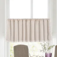 Yiman Qiyun Window  Plain Lace Half Curtain Door Curtain Coffee Curtain Kitchen Sink Cabinet Dust Curtain main image 4