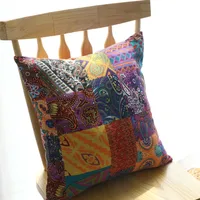 Retro Bohemian Middle Eastern Ethnic Cotton Linen Pillow Cushion Cover Without Core main image 2
