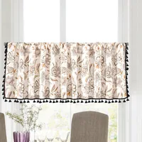 Yiman Qiyun Window  Geometric Printing Half Curtain Door Curtain Coffee Curtain Kitchen Sink Cabinet Dust Curtain sku image 3