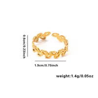 Vacation Simple Style Solid Color Flower Titanium Steel Plating Women's Open Rings sku image 10