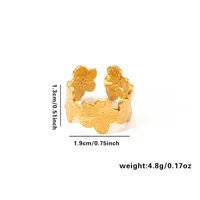 Vacation Simple Style Solid Color Flower Titanium Steel Plating Women's Open Rings sku image 7