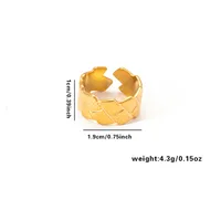 Vacation Simple Style Solid Color Flower Titanium Steel Plating Women's Open Rings sku image 1