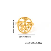 Vacation Simple Style Solid Color Flower Titanium Steel Plating Women's Open Rings sku image 16