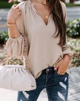Women's Blouse Long Sleeve Blouses Casual Simple Style Solid Color main image 4