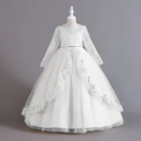 New Long Sleeve Sequined Lace Children's Dress Princess Dress Girl Flower Girl Christmas Dress Girl Dress main image 3