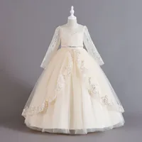 New Long Sleeve Sequined Lace Children's Dress Princess Dress Girl Flower Girl Christmas Dress Girl Dress main image 4