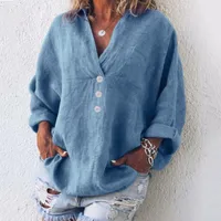 Women's Blouse Long Sleeve Blouses Vintage Style Simple Style Solid Color main image 2