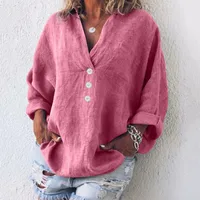 Women's Blouse Long Sleeve Blouses Vintage Style Simple Style Solid Color main image 5