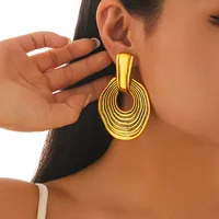 1 Pair Simple Style Classic Style Solid Color Plating Alloy Drop Earrings main image 3
