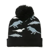Children Unisex Cartoon Style Cute Dinosaur Pom Poms Jacquard Wool Cap main image 3