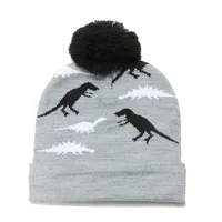 Children Unisex Cartoon Style Cute Dinosaur Pom Poms Jacquard Wool Cap sku image 1