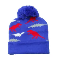 Children Unisex Cartoon Style Cute Dinosaur Pom Poms Jacquard Wool Cap sku image 2