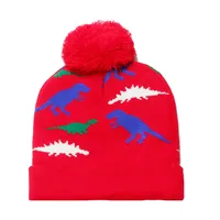 Children Unisex Cartoon Style Cute Dinosaur Pom Poms Jacquard Wool Cap sku image 5
