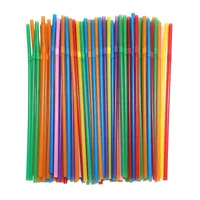 In Stock Wholesale Disposable Plastic Straw Soybean Milk Beverage Thin Straw Black Elbow Independent Packaging 100 Pcs main image 1