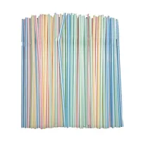 In Stock Wholesale Disposable Plastic Straw Soybean Milk Beverage Thin Straw Black Elbow Independent Packaging 100 Pcs main image 2