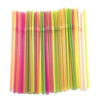 In Stock Wholesale Disposable Plastic Straw Soybean Milk Beverage Thin Straw Black Elbow Independent Packaging 100 Pcs main image 3