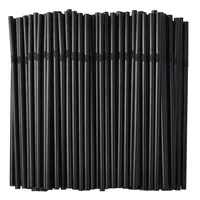 In Stock Wholesale Disposable Plastic Straw Soybean Milk Beverage Thin Straw Black Elbow Independent Packaging 100 Pcs main image 5