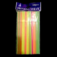 In Stock Wholesale Disposable Plastic Straw Soybean Milk Beverage Thin Straw Black Elbow Independent Packaging 100 Pcs sku image 1