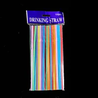 In Stock Wholesale Disposable Plastic Straw Soybean Milk Beverage Thin Straw Black Elbow Independent Packaging 100 Pcs sku image 3