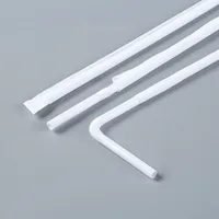 In Stock Wholesale Disposable Plastic Straw Soybean Milk Beverage Thin Straw Black Elbow Independent Packaging 100 Pcs sku image 12
