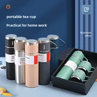 A Cup Of Three Lid New Stainless Steel Thermos Cup Gift Box Set 500ml Men's Business Tea Gift Cup Logo Printing main image 2