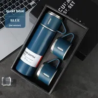 A Cup Of Three Lid New Stainless Steel Thermos Cup Gift Box Set 500ml Men's Business Tea Gift Cup Logo Printing sku image 12