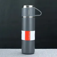 A Cup Of Three Lid New Stainless Steel Thermos Cup Gift Box Set 500ml Men's Business Tea Gift Cup Logo Printing sku image 7