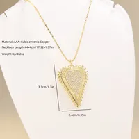 Copper Inlay Heart Shape Zircon Pendant Necklace main image 2