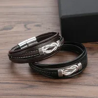 Cross-Border Hot Selling Fashion All-Match Stainless Steel Buckle Hand-Woven Men's Bracelet Jewelry main image 1