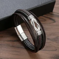 Cross-Border Hot Selling Fashion All-Match Stainless Steel Buckle Hand-Woven Men's Bracelet Jewelry sku image 2