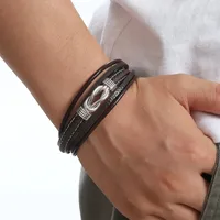 Cross-Border Hot Selling Fashion All-Match Stainless Steel Buckle Hand-Woven Men's Bracelet Jewelry main image 3