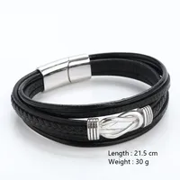 Cross-Border Hot Selling Fashion All-Match Stainless Steel Buckle Hand-Woven Men's Bracelet Jewelry main image 2