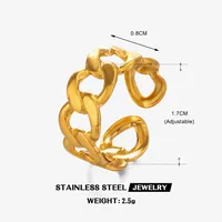 Wholesale Jewelry Simple Style IG Style Geometric 304 Stainless Steel 18K Gold Plated Open Rings main image 2