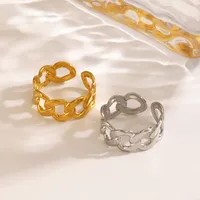 Wholesale Jewelry Simple Style IG Style Geometric 304 Stainless Steel 18K Gold Plated Open Rings main image 5