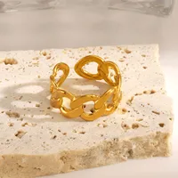 Wholesale Jewelry Simple Style IG Style Geometric 304 Stainless Steel 18K Gold Plated Open Rings main image 4