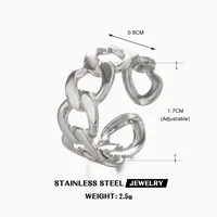 Wholesale Jewelry Simple Style IG Style Geometric 304 Stainless Steel 18K Gold Plated Open Rings sku image 2
