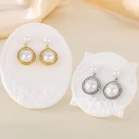 1 Pair Vintage Style Simple Style Geometric 304 Stainless Steel 18K Gold Plated Drop Earrings main image 1