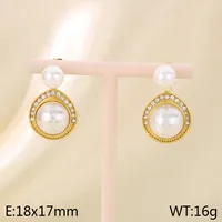 1 Pair Vintage Style Simple Style Geometric 304 Stainless Steel 18K Gold Plated Drop Earrings sku image 2